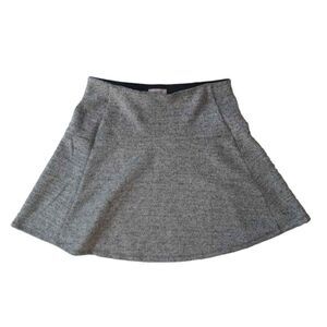 LOFT Ann Taylor Gray Marled Fleece Fabric Mini Length Circle Skirt Women's Small